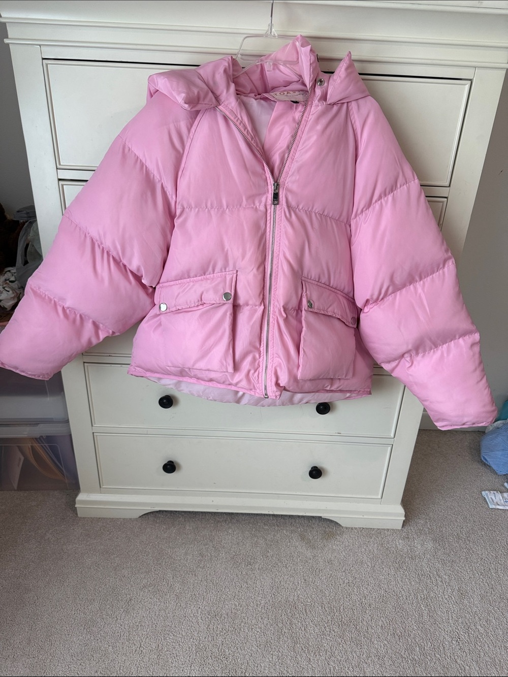 Toast Society Bubble Pink Hooded Puffer Jacket